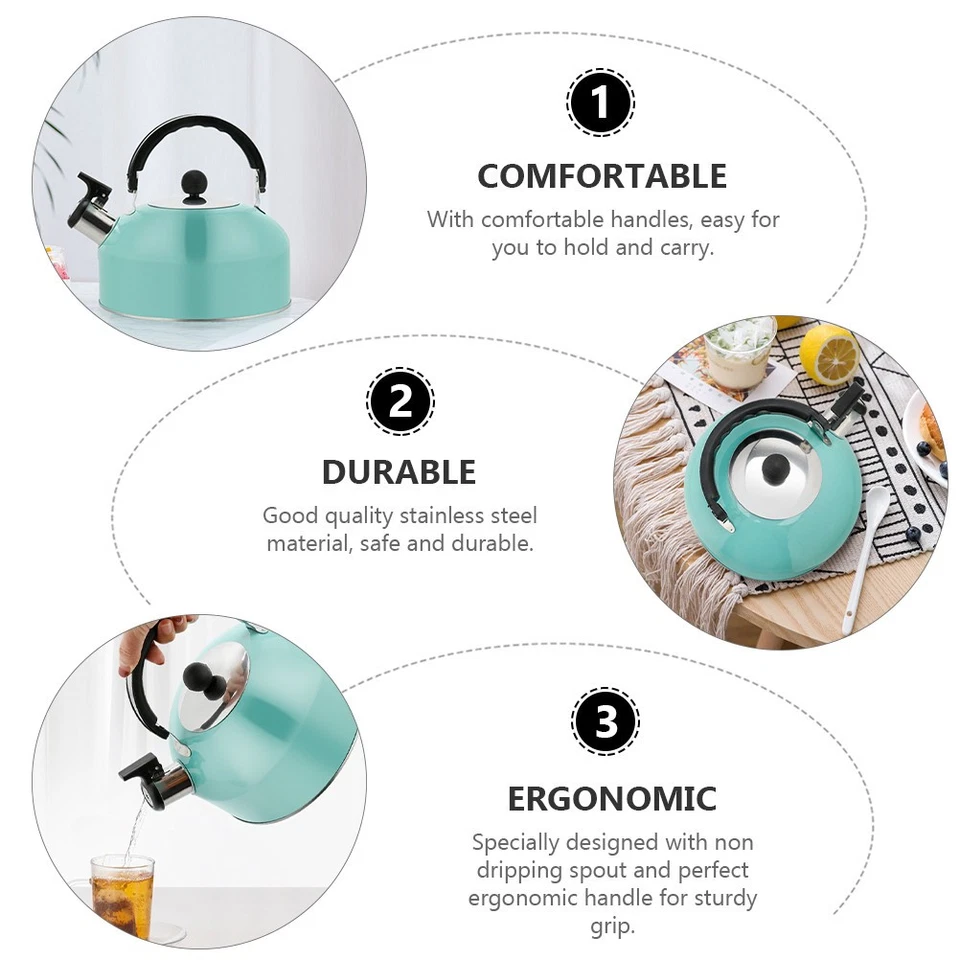 Whistling Tea Kettle Practical Boiling Teapot Stainless Steel Tea Kettle - Image 4 of 4