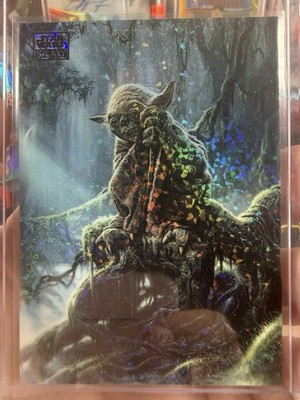 2026 Topps Chrome Star Wars Galaxy #93 Life in Exile Mini-Diamond Yoda