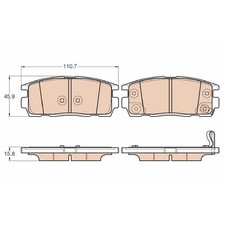 Satz Bremsbeläge Bremsklötze hinten für Opel Antara A L07 | 23980483