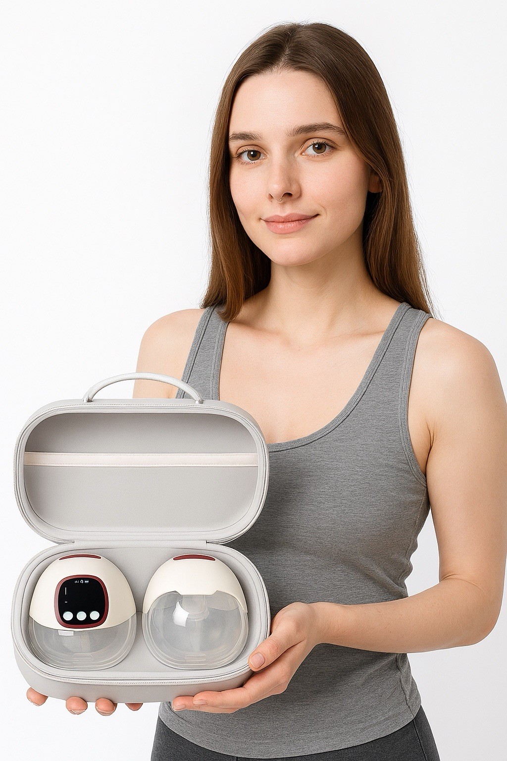 wearable Breast Pump, free electric brush  baby bottles 2X, 2 pack w/case smart 