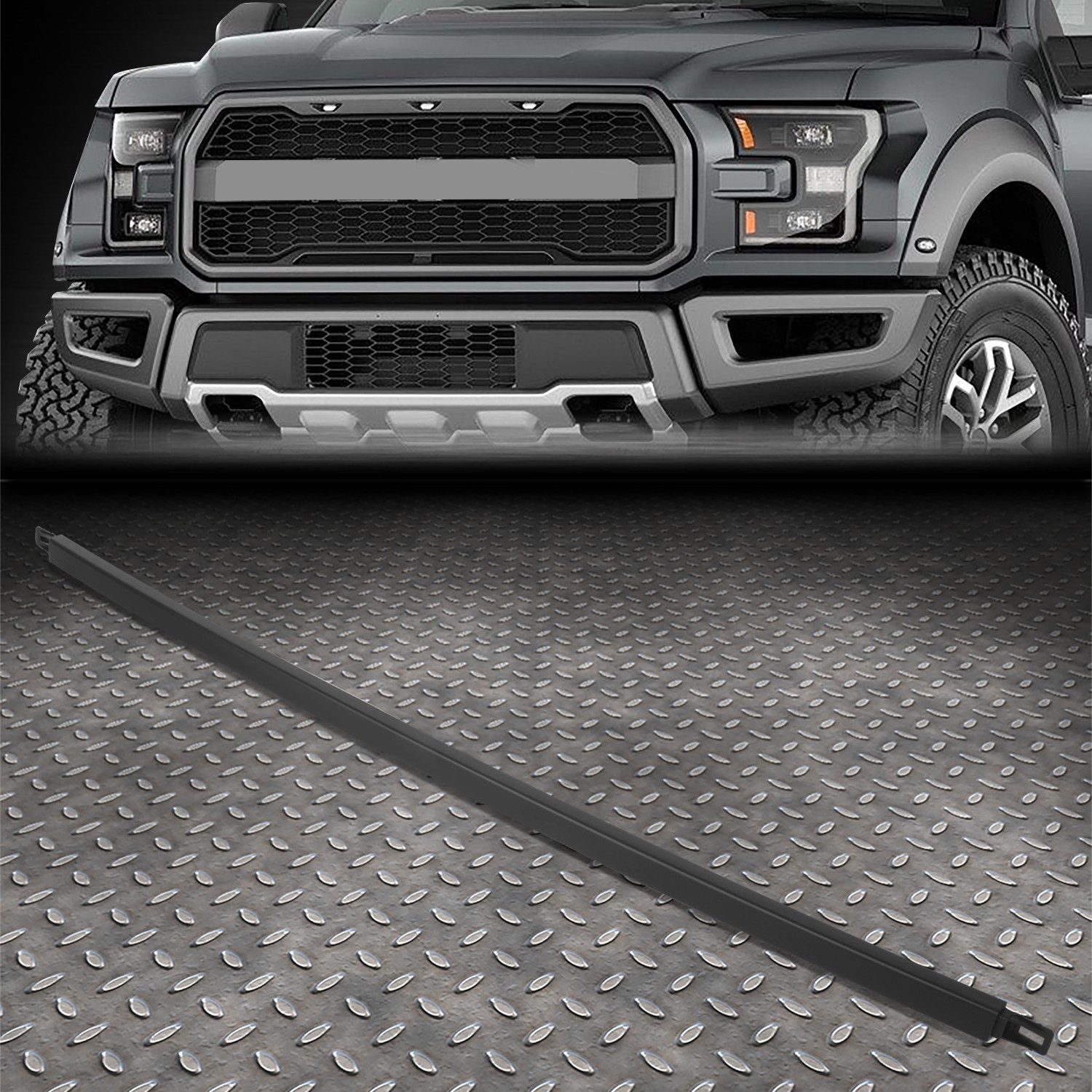 For 17-20 Ford F-150 Raptor OE Style Front Bumper Grille Molding Primed Black