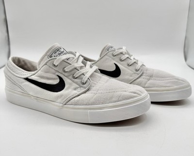 Nike Stefan Janoski Mens 7 White Canvas Skate Sneakers 615957-100