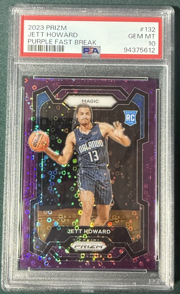 2024 Panini Prizm Jett Howard #132 Purple Fast Break Prizm /75 PSA 10 Gem Mint
