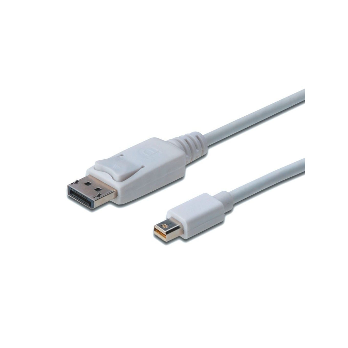 Digitus Displayport Connection Cable Mini Dp - Dp M/M 2.0M W/Interlock Dp1.1a Conform, Wh - Imagen 2