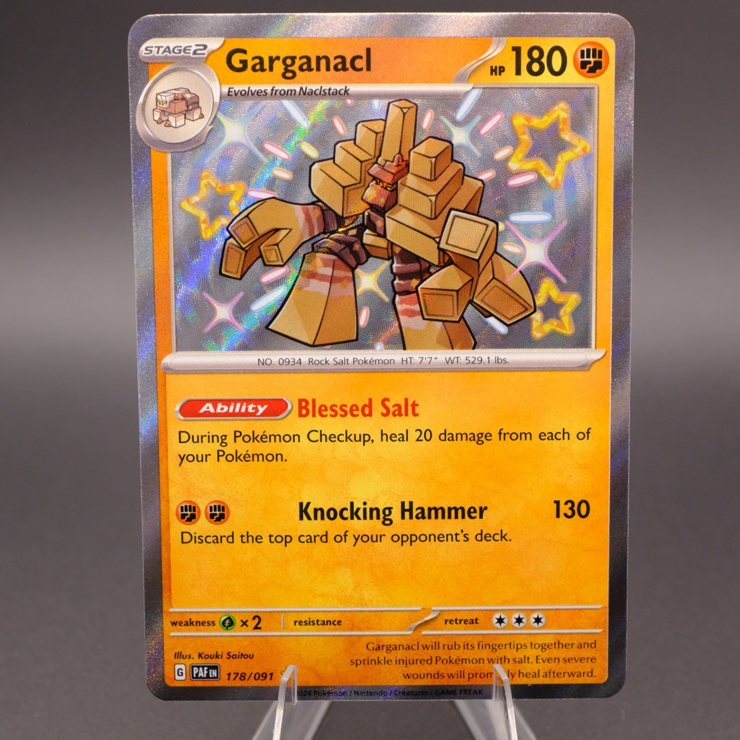 Garganacl 178/091 Holo Shiny Rare SV: Paldean Fates NM