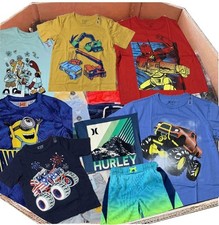 -Lot Of 20pcs Boys Clothe Size 10-12 Spring Summer Shorts, Graphic Shirts NWOT
