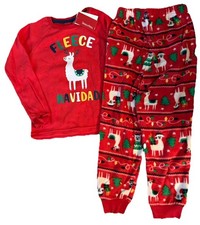 Sleepy Nites Fleece Navidad Llama Pjs Unisex S 6/7 NIP Soft Fleece