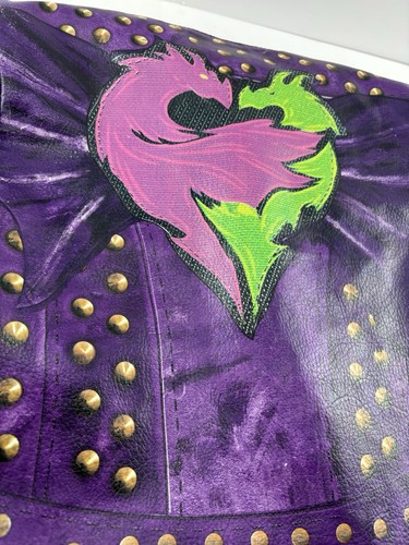 Disney Descendants 2 Mal Costume Jacket Faux Leather Studded Girl’s Size 5/6 - Picture 8 of 12