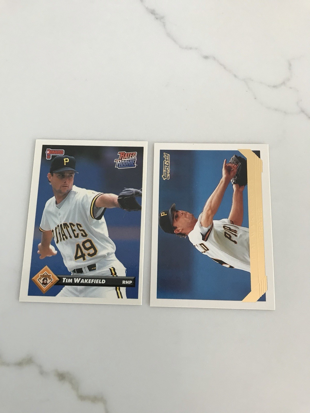 Tim Wakefield 1993 Donruss Rated Rookie (RC) #61 & Topps Gold (RC) #163 NM-MT