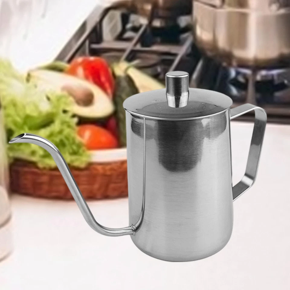 Stainless Steel Oil Dispenser Kitchen Oil Pot Goose Neck Kettle