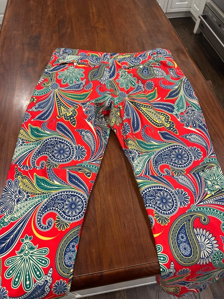 Calça de golfe masculina Loudmouth Golf, ajuste Birdie, "Hotel Lobby", 36 x 30L, John Daly - Imagem 3 de 4