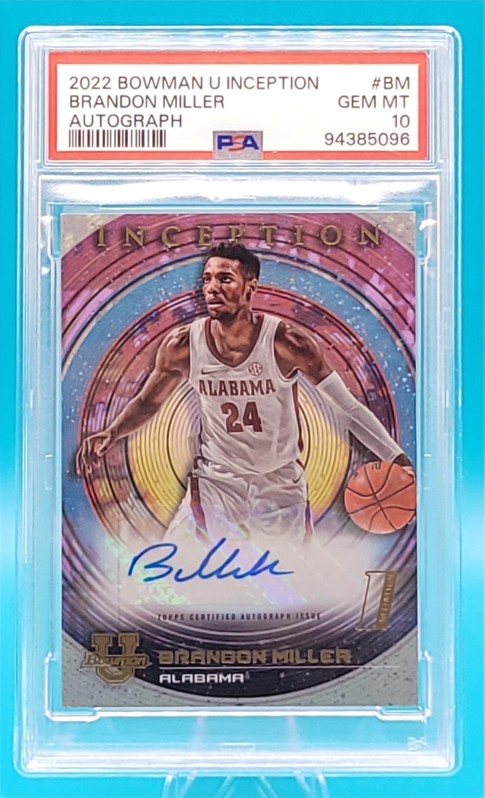 2022 Bowman U Inception Brandon Miller Autograph #BIA-BM PSA 10