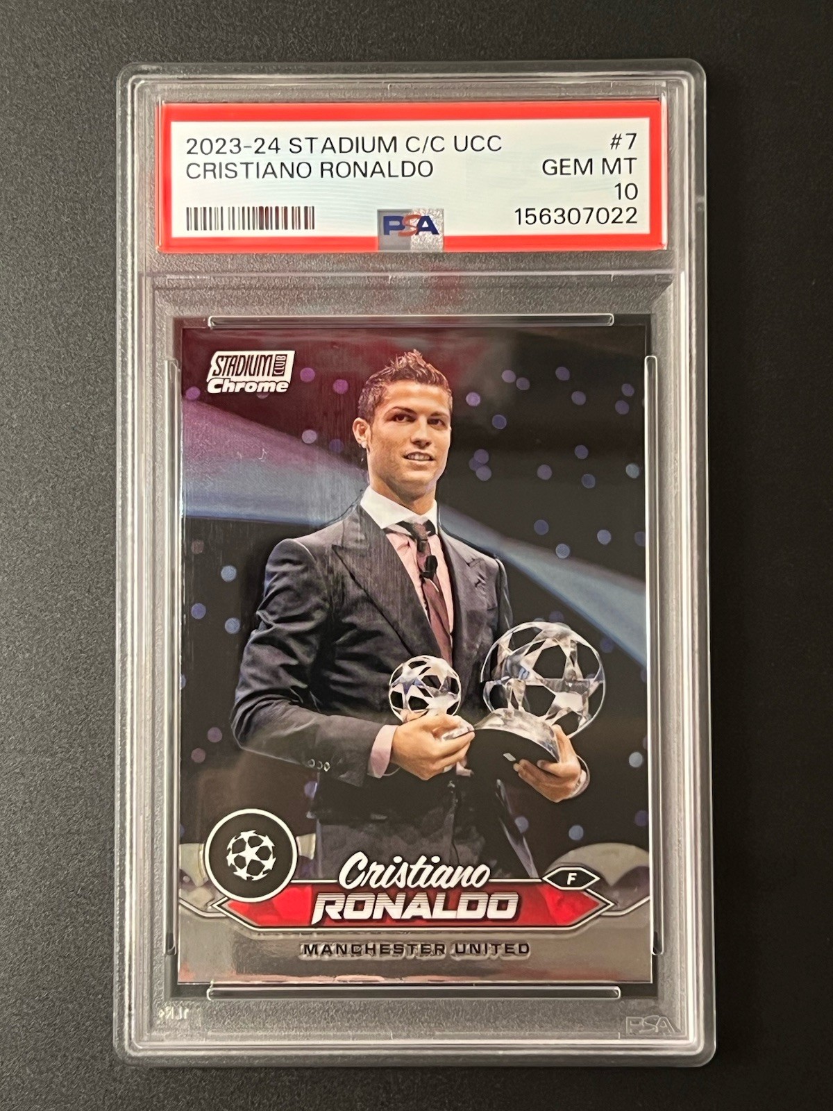 2023-24 Topps Stadium Club Chrome Cristiano Ronaldo #7 PSA 10