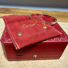 Vintage Cartier Love Bangle - 18ct Yellow Gold - Boxed Genuine -With Screws/Tool