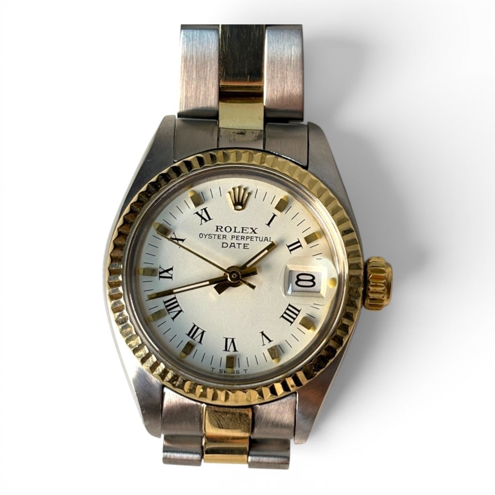 Rolex Date Two Tone Oyster White