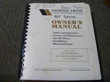 National Crane 900 Series Boom Truck Parts Operator Service & Maintenance Manual