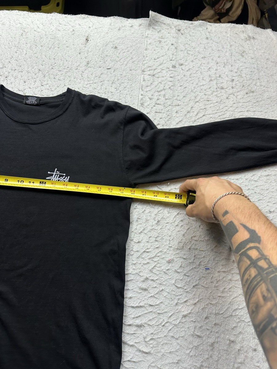 Vintage Men's Stussy Spellout Long Sleeve Graphic Shirt Y2K Sz M