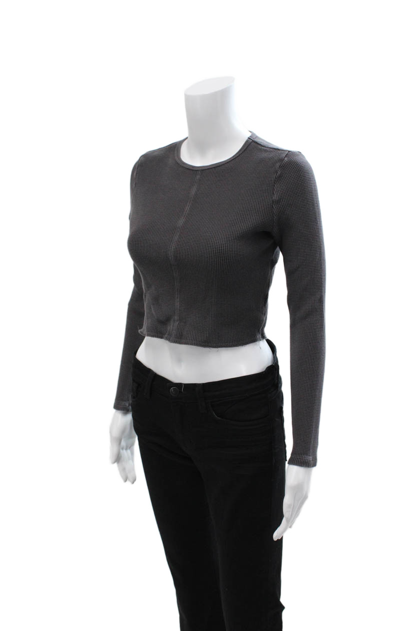 Madewell Womens Cropped Basic Button Long Sleeve … - image 2