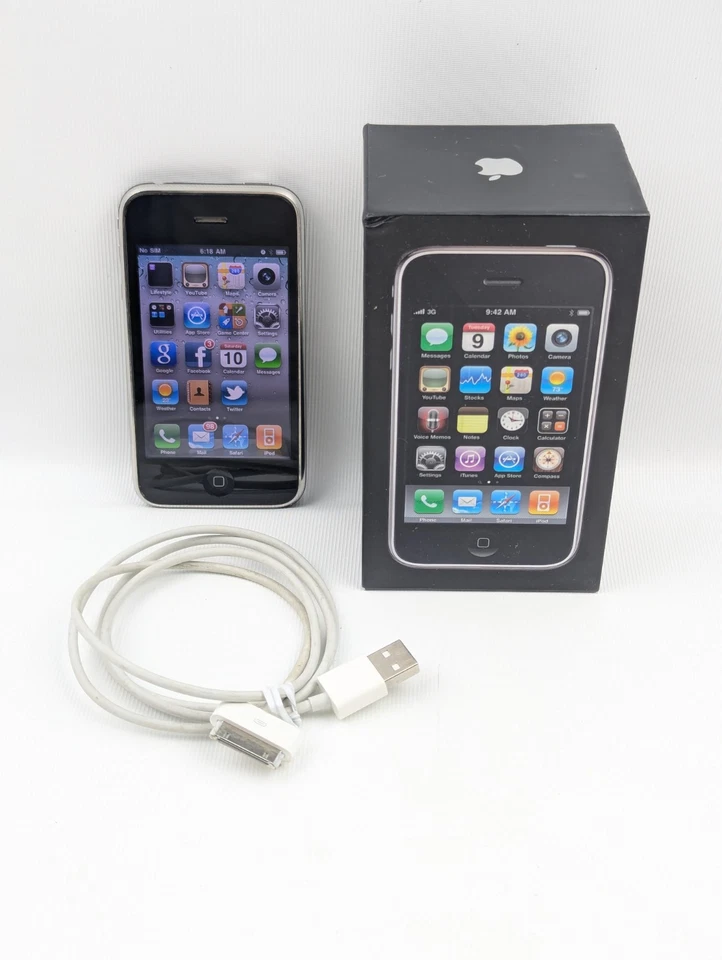 Apple iPhone 3GS 16G Black With Box Old Twitter Logo App Working A1303 - Image 2 of 4