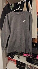 Nike Vintage Gray Embroidered Swoosh Crewneck Sweatshirt Men s Made in Jordan