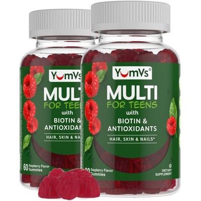 Teen Multivitamin Gummies with Biotin and Antioxidants - Raspberry Flavor - H...