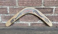 Vintage 17” Hand Painted Australian Aboriginal Wooden Boomerang Collectable