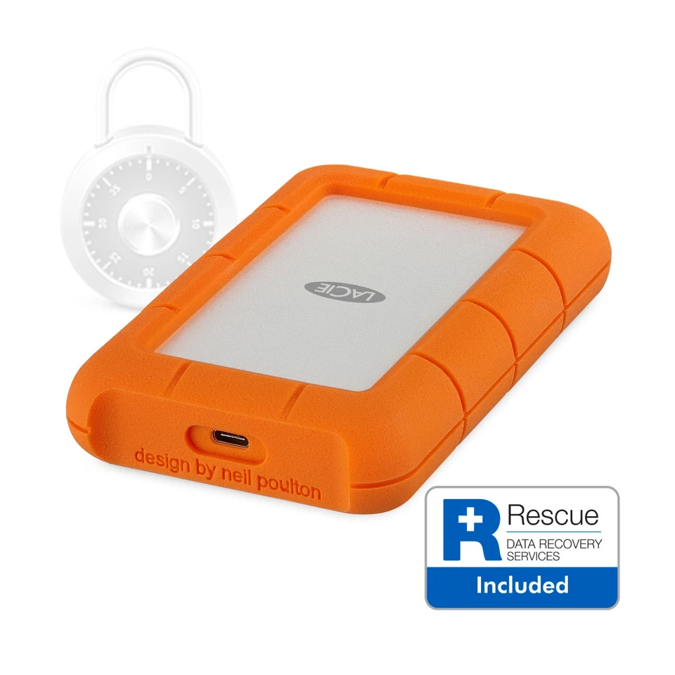 LaCie Rugged Secure 2TB USB-C All Terrain Encrypted Portable Hard Drive - Image 3 of 4