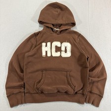 Y2K Hollister Hoodie Men  s L Brown Sweatshirt Heavy 2000s Vintage Sweatshirt