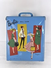 Vintage 1961 Mattel Barbie Ponytail Doll Carry Case Blue Vinyl