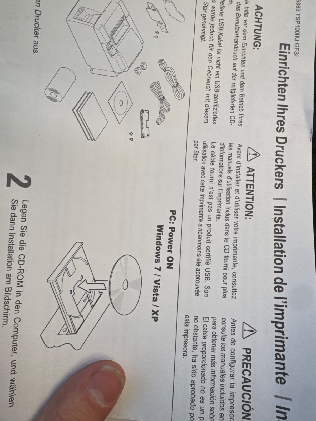 Star TSP100 ECO Future Print Receipt Thermal Printer TSP100II & Cables -new *!