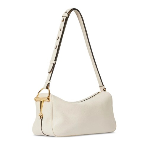 NEW GUCCI $2900 HALF HORSEBIT MEDIUM IVORY LEATHER SHOULDER BAG PURSE AUTHENTIC!