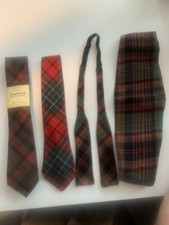 2  Lightly Used Tie Bow Tie and Cummerbund Scottish Plaid Mans Dress accessory