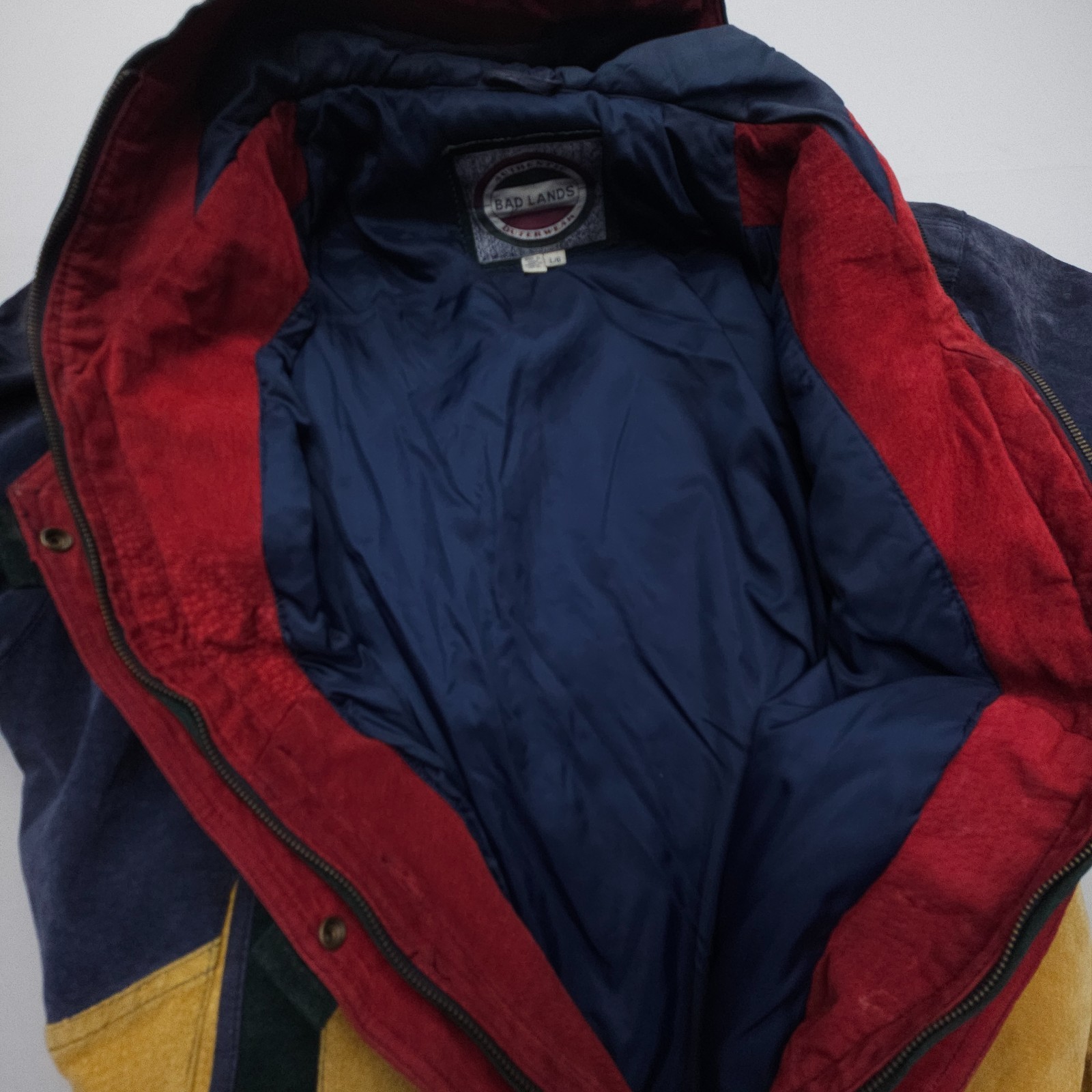 Vtg Bad Lands Outerwear Patchwork Suede Leather J… - image 11