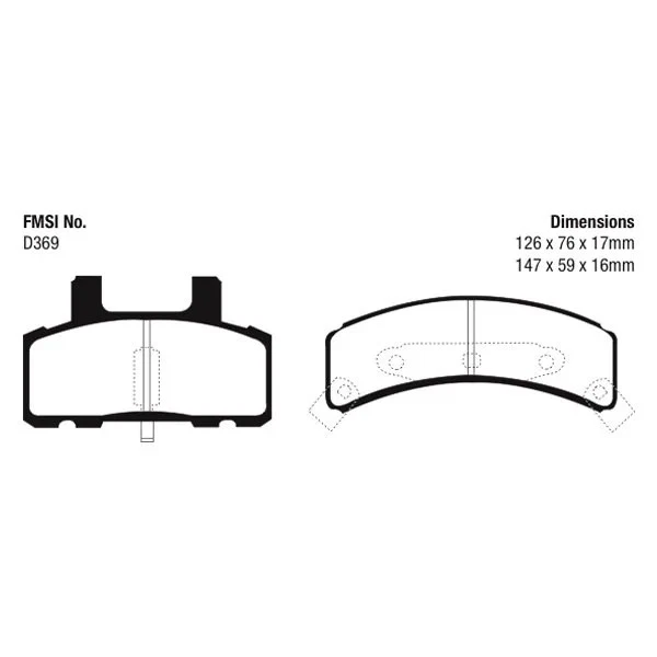 For GMC K2500 1988-2000 EBC DP41273R Yellowstuff Front Brake Pads — 第 2/3 张图片