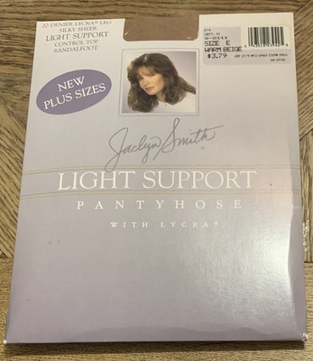 Vintage Jaclyn Smith Warm Beige Plus Sz E Control Top Pantyhose Nylon Stockings