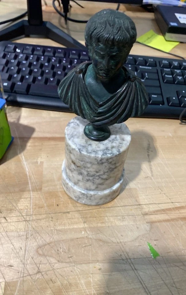 Итальянские Бронзовые Бюсты Римского Императора Императрицы Алебастровые Мраморные Основания Grand G3D - Изображение 2 из 4