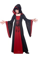 Dark Gothic Hooded Robe Child Halloween Costume Red/Black Size Large 10/12