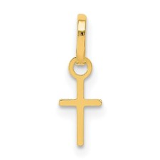 14K Yellow Gold Tiny Cross Charm