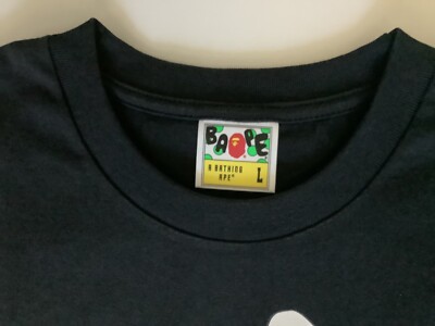 Authentic a bathing ape bape Japanese fox mask tee t shirt black