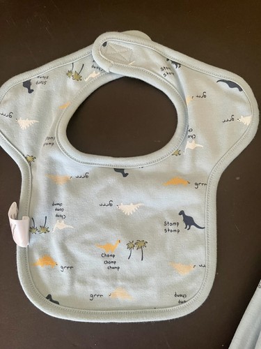 NWT Infants Gymboree MY DINOSAUR Vintage 2006 Cotton reversible BLANKET & BIB - Picture 5 of 10