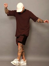 Men Summer Outfit 2-Piece Set Short Sleeve T-Shirt and Shorts Sweatsuit Set