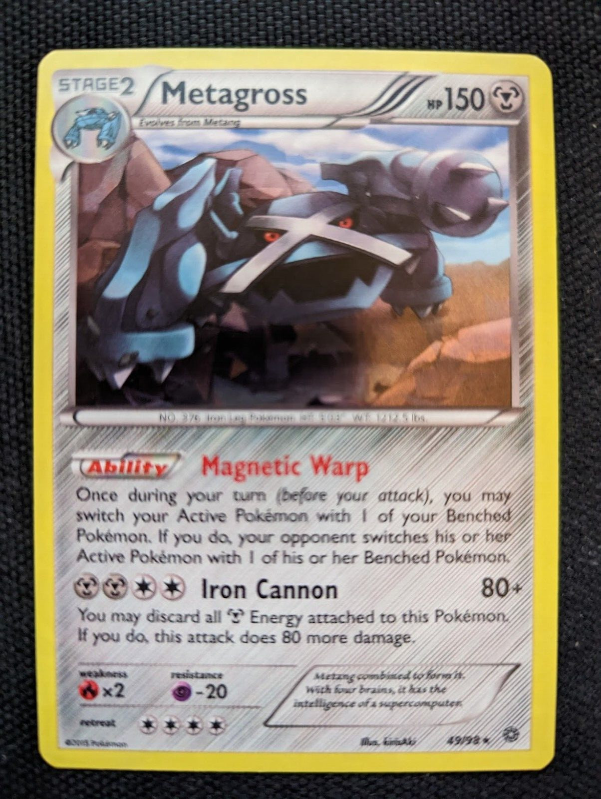 Metagross 49/98 - Cracked Ice Holo - Ancient Origins - Pokemon Card - NM
