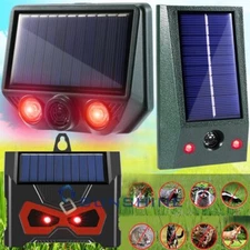Repelente Ultrasónico De Animales Solar Susto con Sensor PIR De Luz De Flash Led