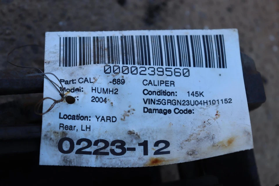 Pinza de freno trasera izquierda del lado del conductor Hummer H2 2003-2009 con manguera OEM Foto 3 de 3