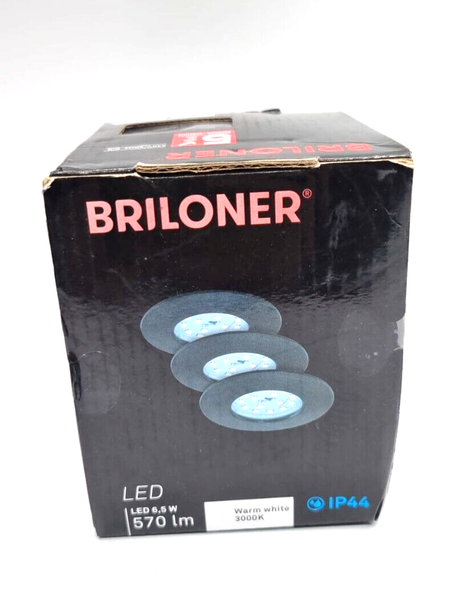 3 X Briloner Led Einbauleuchte Eisengrau 6,5W Modul Warm 3-Stufen-Dimmbar G145-image