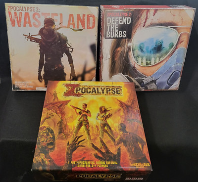 Greenbrier Board Game Zpocalypse 1, 2 Defend the Burbs & Wasteland Expansion