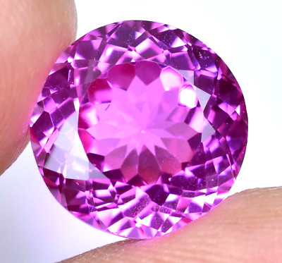 Natural Pink Ruby 11.25 Ct Round Certified Flawless Loose Gemstone From Mogok