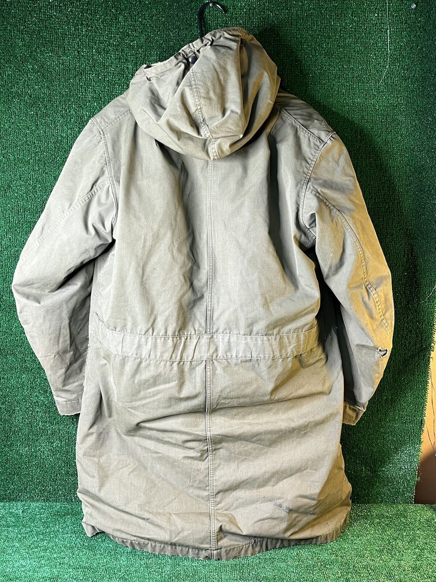 vintage military parka coat jacket long mens medium