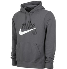 Nike SB Icon Pullover Hoodie Large Grey Skateboarding Hooded Sweatshirt NEW