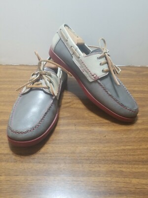 COLE HAAN LEATHER UPPERS &LINING RUBBER SOLE 10M/TWO TONE OXFORD GRAY & CREAM 21